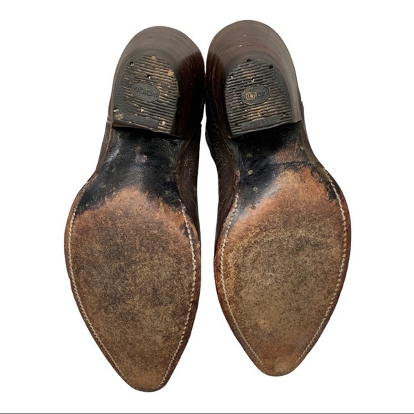 Justin Boots Shoes Justin Western Boots 85d Brown Leather Stitched